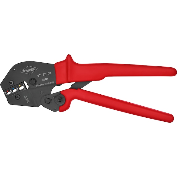 KNIPEX sıkıştırma aleti, 250 mm, izoleli kablo pabuçları için - Pabuç sıkma pensesi 0,5–6&nbsp;mm²