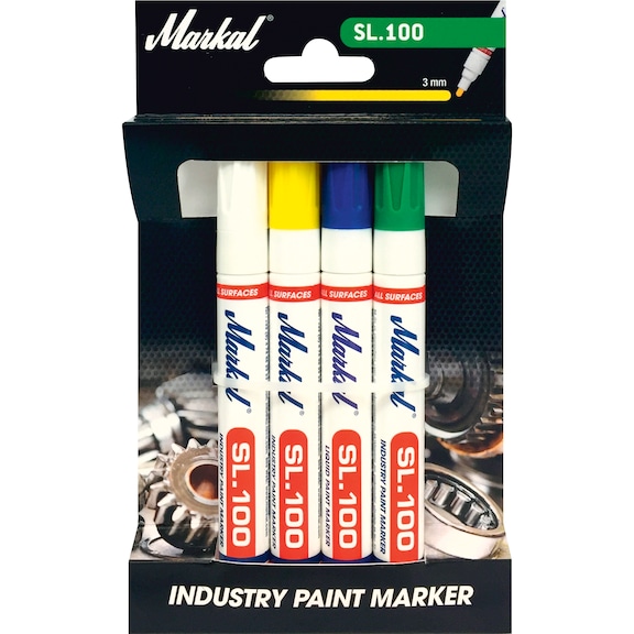 MARKAL Lackmarker PAINT-RITER INDUSTRY MARKER SL100 Set 4-teilig 4 Farben - PAINT-RITER™ INDUSTRY MARKER SL.100 Set