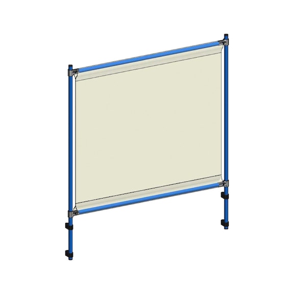 防感染镜框 FETRA 长 x 宽 x 高 1260 x 49 x 1410 mm，PVC 薄膜，超透明 - 感染防护框架