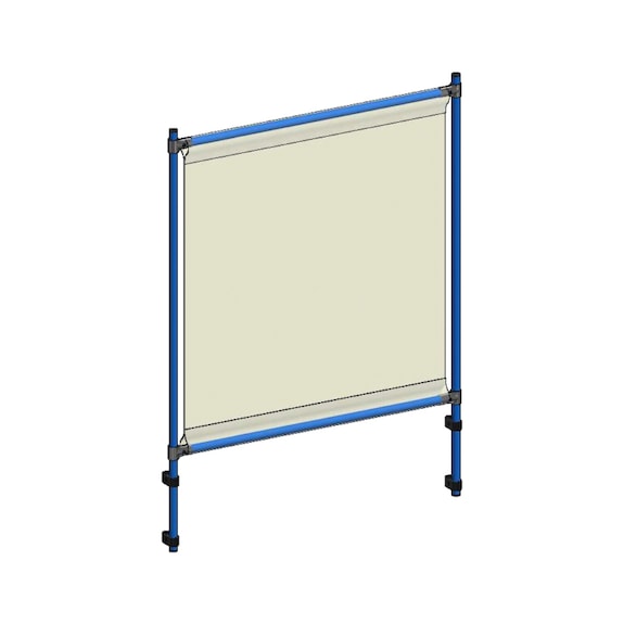 防感染镜框 FETRA 长 x 宽 x 高 1060 x 49 x 1410 mm，PVC 薄膜，超透明 - 感染防护框架