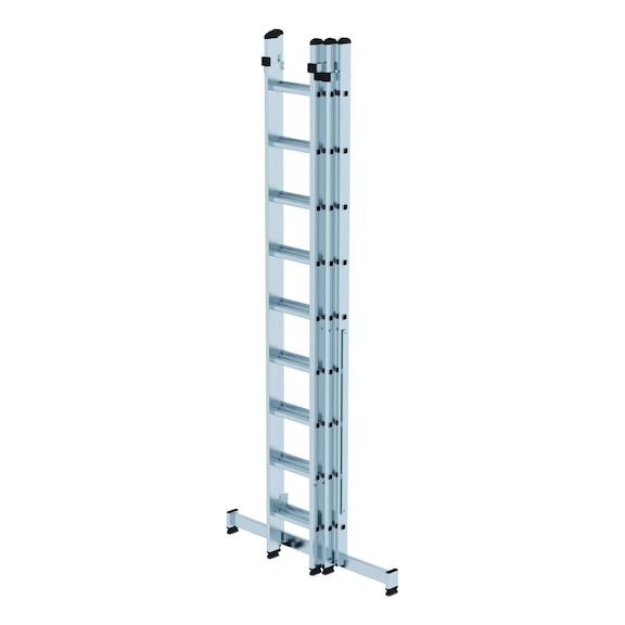 Escalera multiusos GÜNZBURGER, 3 piezas, estabilizador nivello(R), 3x9 peldaños - Escalera multiusos de aluminio con peldaños, 3 piezas