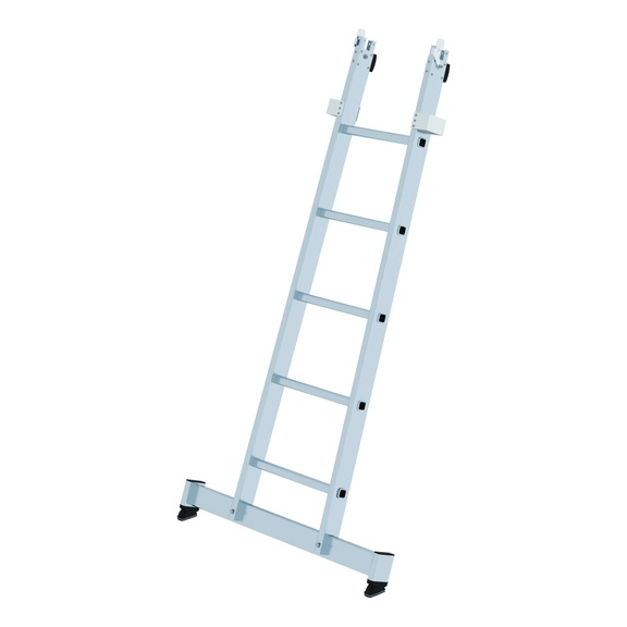 Escalera limpiaventanas GÜNZBURGER peld., estabilizador nivello (R), 5 peldaños - Escalera limpiaventanas de aluminio con peldaños, sección inferior
