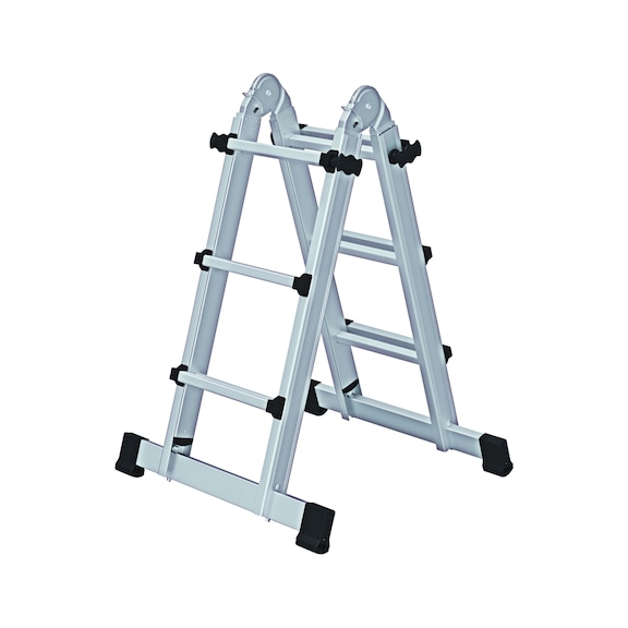 Aluminium telescopic ladder, 4 pcs, stabiliser