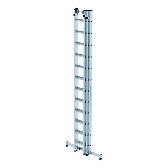 Escalera multiusos GÜNZBURGER, 3 piezas, estabilizador nivello(R), 3x12 peldaños - Escalera multiusos de aluminio con peldaños, 3 piezas, ruedas de pared