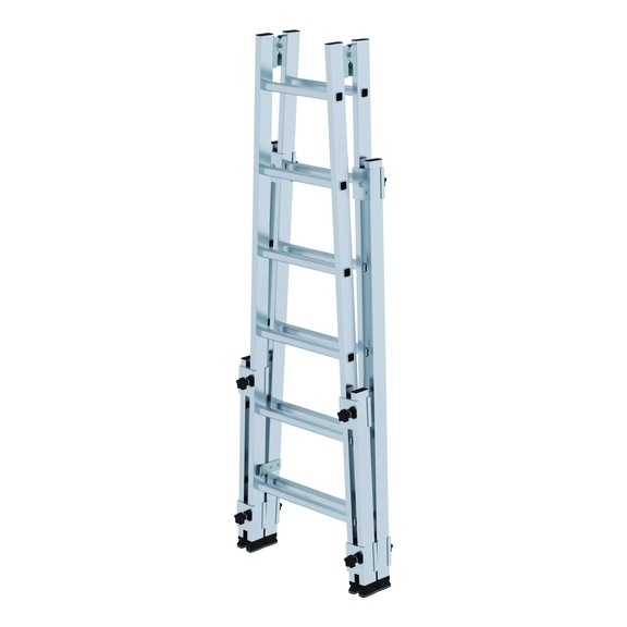 GÜNZBURGER escabeau en aluminium, 2x6 barreaux, compatible escalier - Escabeau à barreaux en aluminium, compatible avec les escaliers, nivello® à l'intérieur des patins