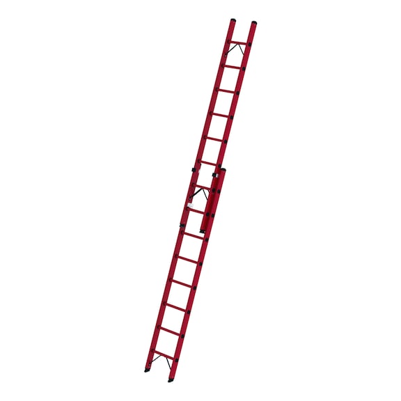 GFRP extension ladder with rungs, without stabiliser