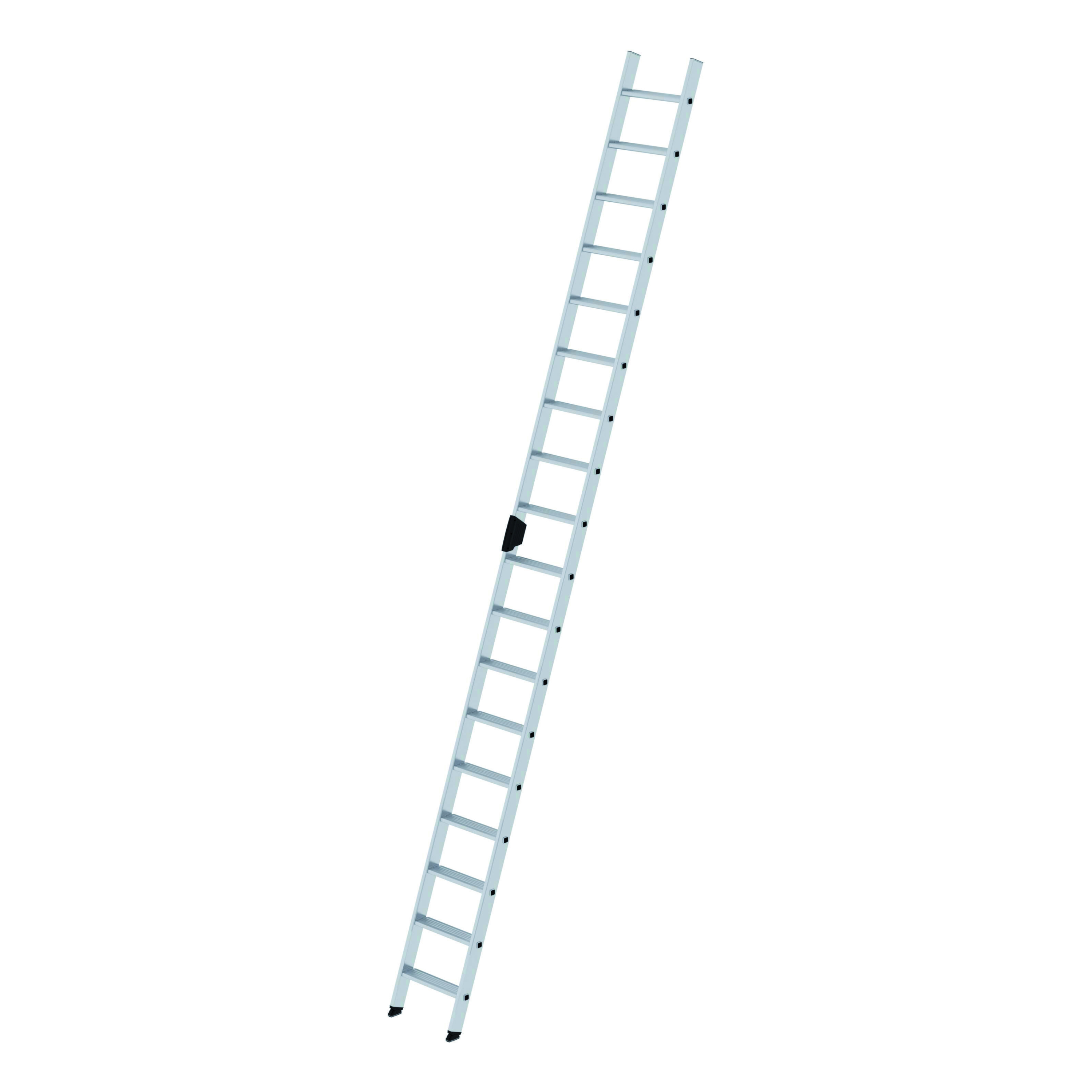 Escalera GÜNZBURGER sección única con peldaños, sin estabilizador, 18 peldaños - Escalera de aluminio con peldaños, sin estabilizador