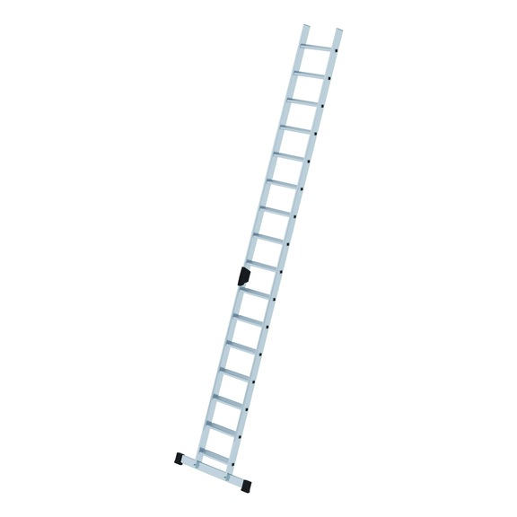 Escalera GÜNZBURGER sección única peldaños, estabilizador estándar, 16 peldaños - Escalera de aluminio con peldaños, estabilizador
