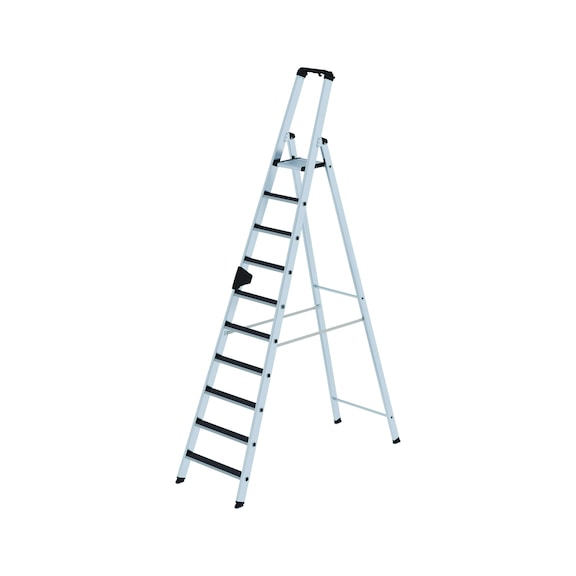 GÜNZBURGER állólétra, egyoldalas hozzáférés, clip-step R13, 10 lépcső - Aluminium standing ladders with steps, with platform, R13 clip-step
