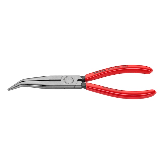 Snipe nose pliers, bent, with dipped grip covers