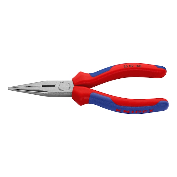 Snipe nose pliers, straight, with 2-component grip covers