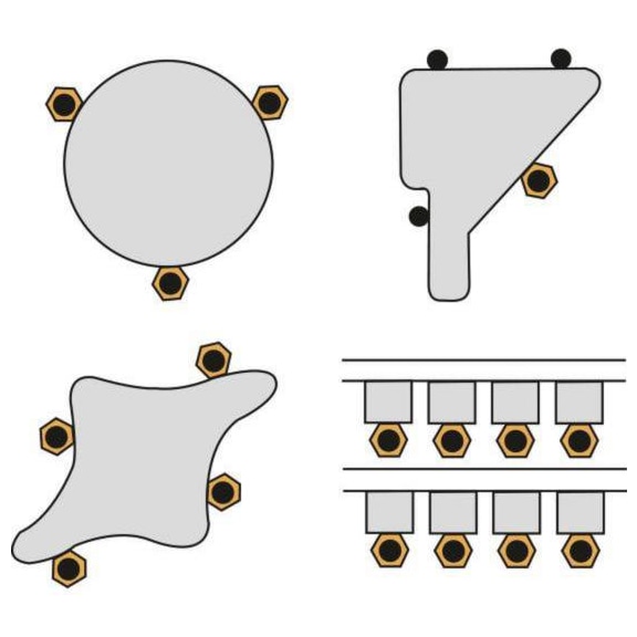 bridas de tensión de ajuste excéntricas para placas de soporte - 2