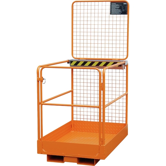 Safety cage type SIKO holder on narrow side, LxWxH 1295x810x1885 mm - Work platform made of steel tube