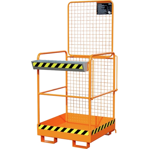 safety cage 1040x835x1900 mm, painted orange RAL 2000 - Working platform, cost-effective alternative