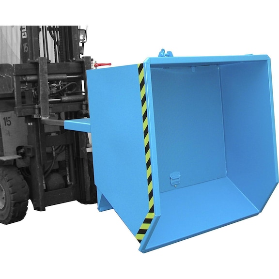 碎屑容器，容量 0.75 m³，LxWxH 1440x1280x680 mm，RAL 5012 浅蓝色 - 碎屑容器，可从叉车的操作员座椅上倾翻