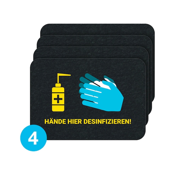 PIG Grippy sfty floor mat 43x61cm "Hände hier desinfizieren" (disinfect hands) - Grippy® safety floor mats for promoting hygiene