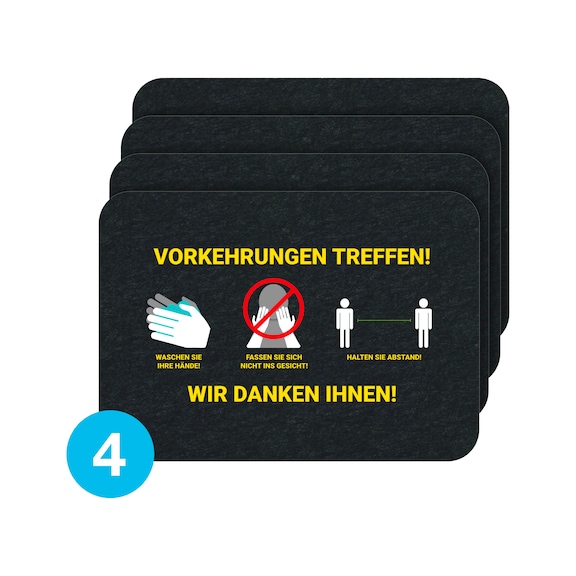 PIG Grippy safety floor mat 43x61cm "Vorkehrungen treffen" (take precautions) - Grippy® safety floor mats for promoting hygiene