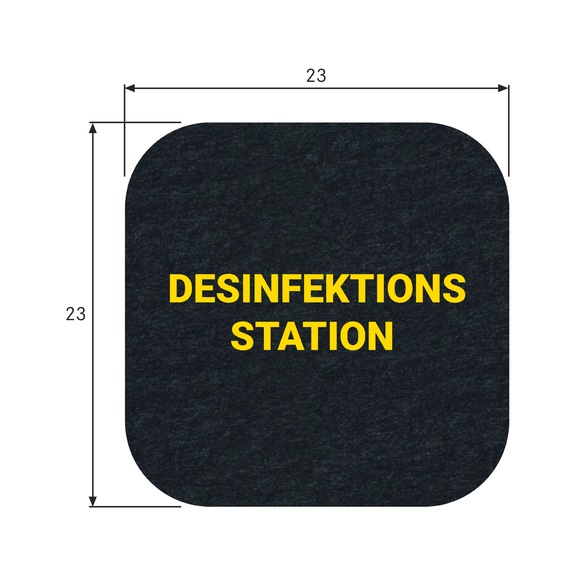 PIG Grippy safety floor mat 23x23cm "Desinfektionsstation" (disinfection point) - Grippy® safety floor mats for promoting hygiene