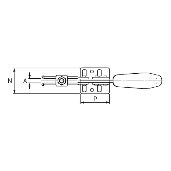 AMF horizontal clamp, size 4, with horizontal base - Horizontal quick-action clamp