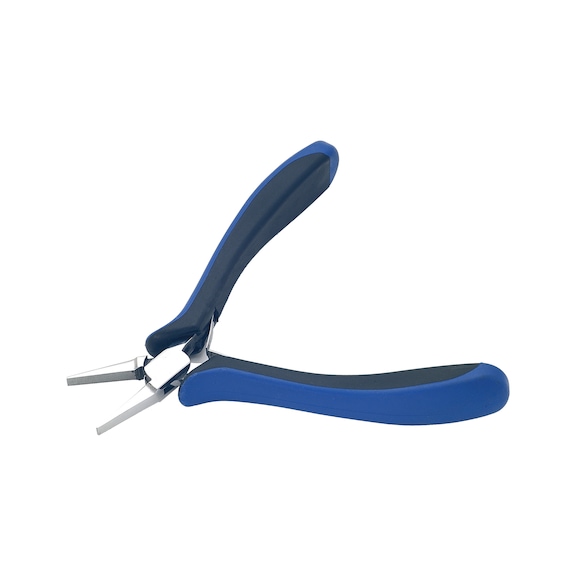 Precision electronics flat nose pliers ESD, straight short and smooth jaws
