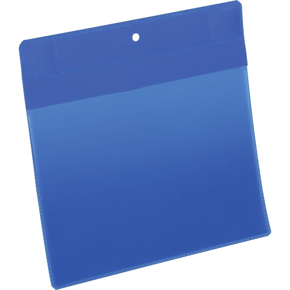 doc pocket, powerful neodymium magnets, A5, landscape, dark blue, PU: pack of 10 - Document pockets