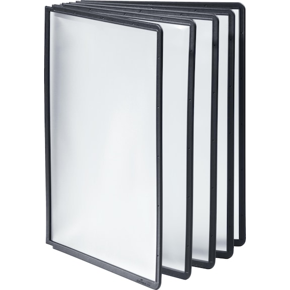 Paneles transparentes DURABLE, color único: negro, PU&nbsp;=&nbsp;5&nbsp;uds. de formato DIN A4 - Paneles transparentes