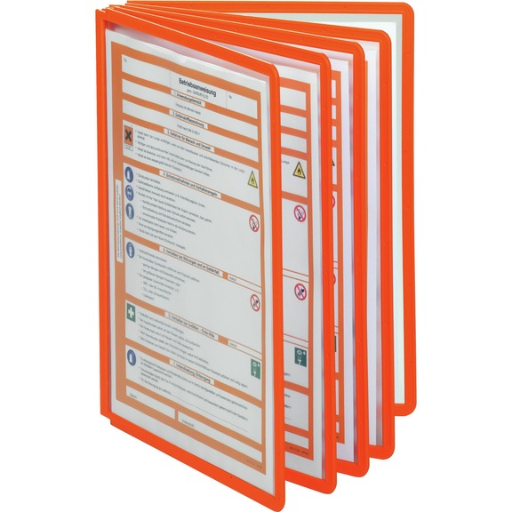 DURABLE 透明标牌，单色：橙色，PU = 5 件，适用于 DIN A4 规格 - 透明标牌
