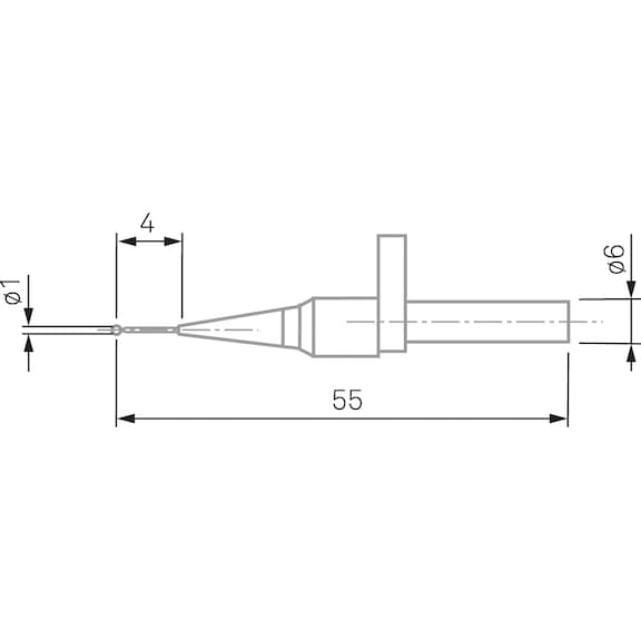 TESA Messeinsatz aus VHM-1 mm Kugeldurchmesser - Messtaster in Kugelform