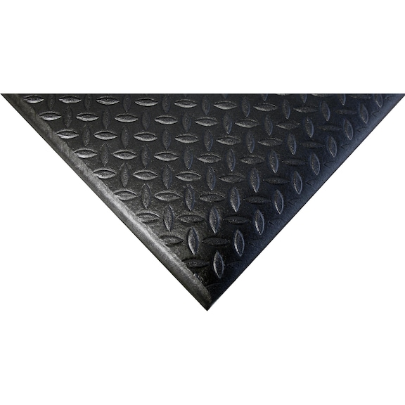 tapis de poste de travail avec effet de tôle gaufrée, L x l 1500 x 900 mm, noir - Tapis de poste de travail en PVC