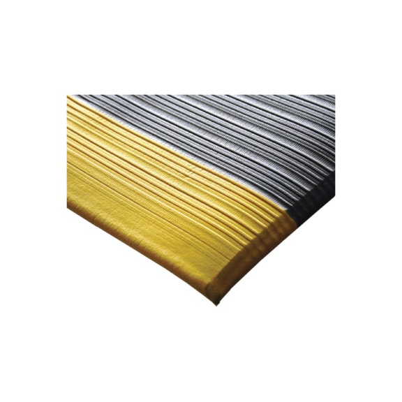 带条纹的工作区垫子，长X宽 1500 x 900 mm，灰色/黄色 - PVC 制成的工作区垫