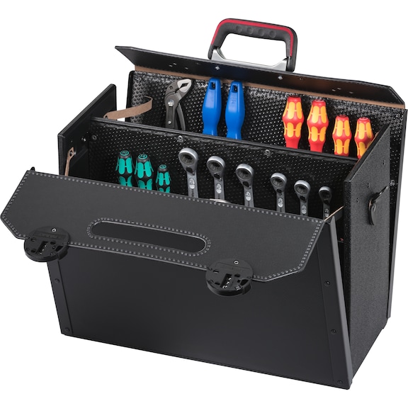 Tool bags with central divider