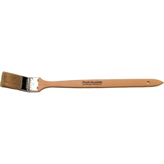 Cepillo plano, en ángulo, en casquillo de estaño, 35 mm de ancho - Brocha acodada, curvada, con mango de madera