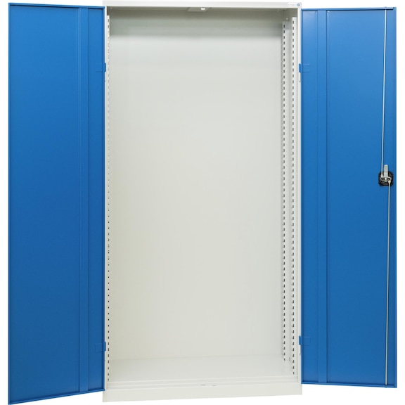 Hinged-door cabinet housing with solid sheet metal doors, height 1950 mm