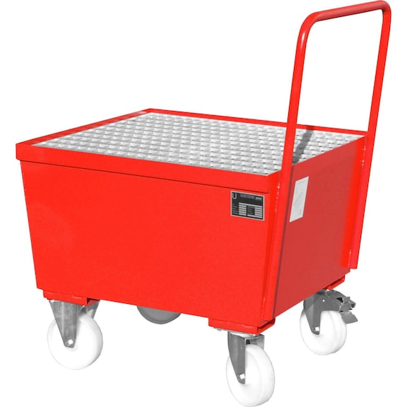 Mobile collection tray for 200-l drums - particularly robust