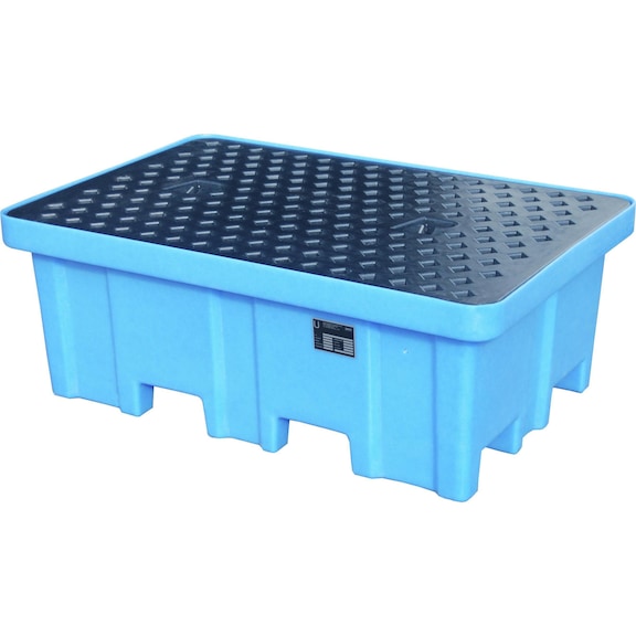 collection tray, PE, for 200-l drums, 1220x820x450 mm, collection volume 230 l - Collection tray for 200-litre drums