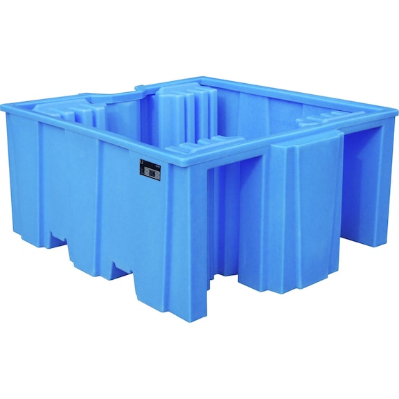 toplama kabı, PE, 1000 l IBC için, 1590x1455x715 mm, toplama hacmi 1125 l - 100 litrelik IBC konteynerler için toplama kabı