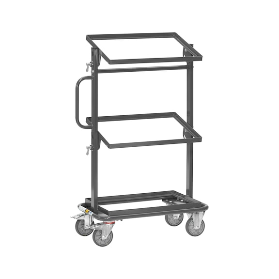 FETRA ESD serving trolley 92910, open frame, 200 kg, load area 605x405 mm - ESD shelf trolley with three open load areas, load capacity 200 kg