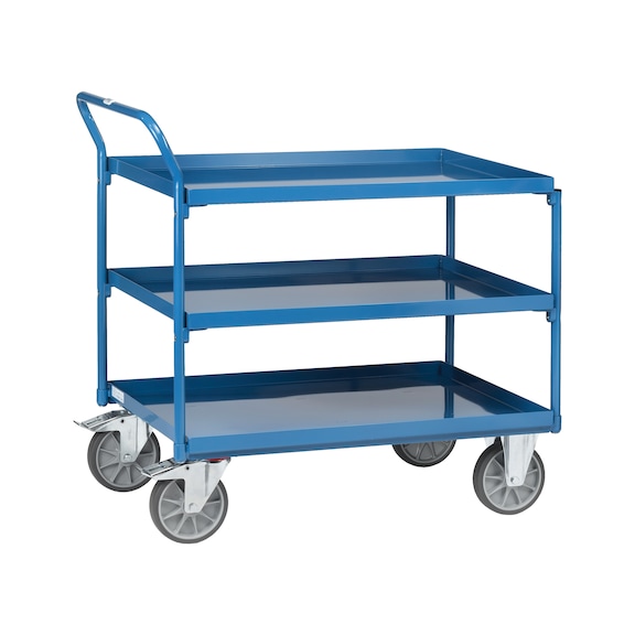 Table trolley with 3 sheet steel load areas