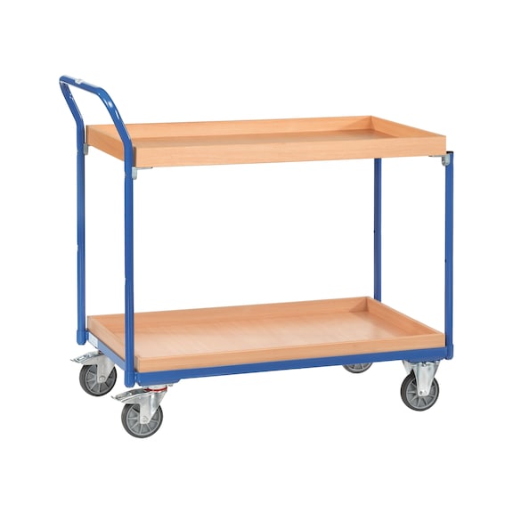 Table trolley with 2 wooden boxes