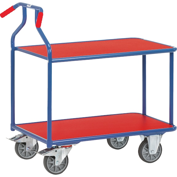 Optiliner-Tischwagen 3601 blau/rot Tragfähigkeit 400 kg Ladefläche 900 mmx600 mm - Tischwagen Optiliner