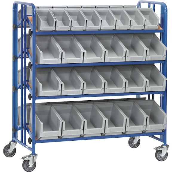 Assembly trolley, 2-sided with 4 variable load surfaces