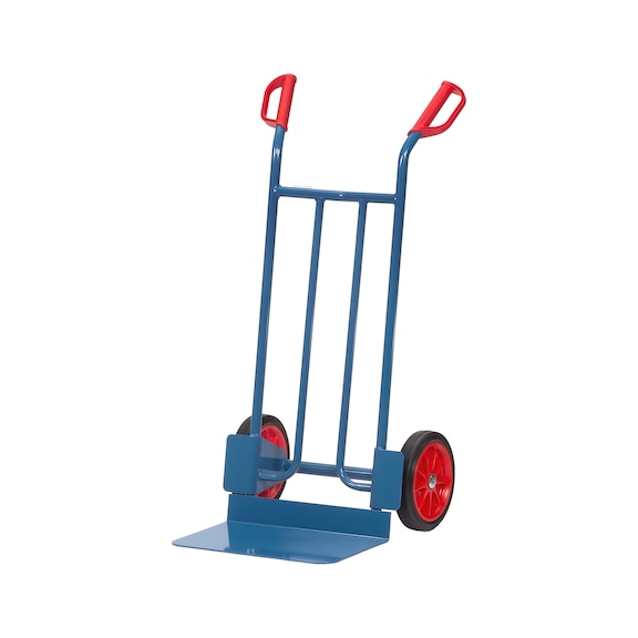 Sack truck with sliding handles and vertical struts