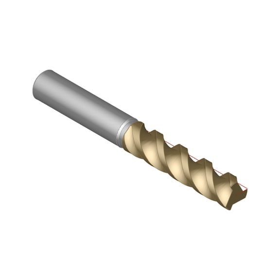 ATORN 整体硬质合金立铣刀 T3，长款，HA，12.0x53x55x100 毫米，有涂层，KF - 整体硬质合金立铣刀