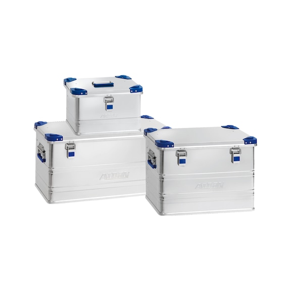 ATORN Aluminiumbox-Set mit Stapelecken, Deckelgriff und Hebelspannverschluss - Aluminiumbox-Set