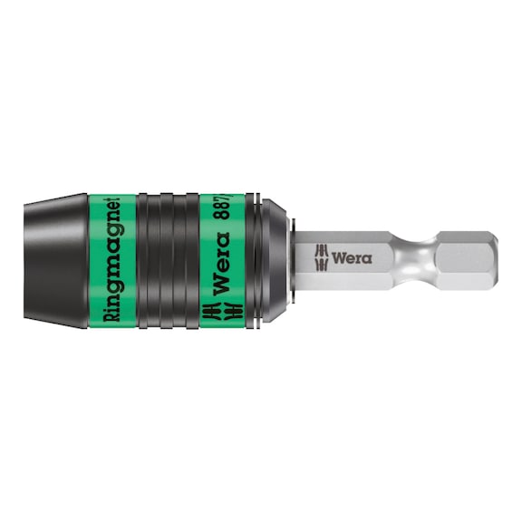 WERA Rapidaptor bit holder 1/4 in x 75 mm with ring magnet, quick-change chuck - Bit holder Rapidaptor with ring and permanent magnet