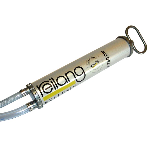 Bomba de mano REILANG 720 ml con válvula doble y manguera doble 600 mm - Inyectores de aspiración y presión de aluminio
