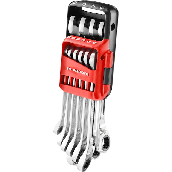 Ultra-grip sets of ratchet fork box wrenches, 10 and 12 pcs