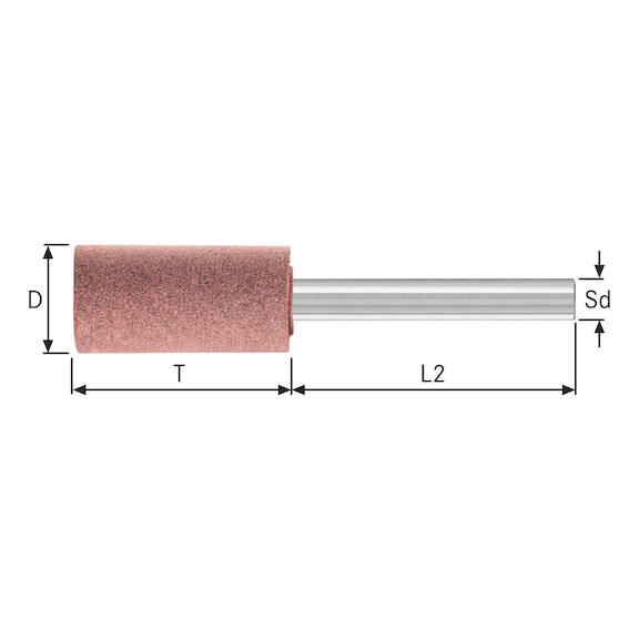 PFERD Poliflex cil. stift, 10x25 mm, stiftdia. 6 mm, korrel 120, GR-gebonden - Poliflex fijnslijpstiften met GR-binding