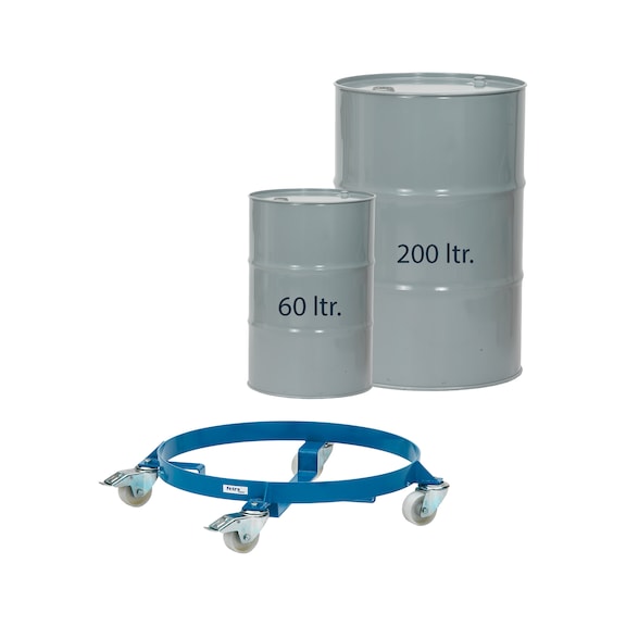 Drum roller 1360 diameter 610 mm 250 kg, internal diameter 610 mm - Drum roller with steel outer ring, powder-coated