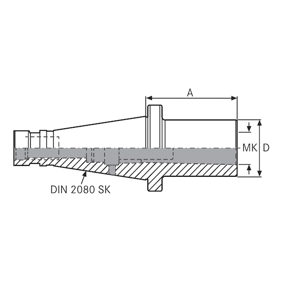 Casquillo distanciador para MK con rosca de apriete (DIN 6364) - 2
